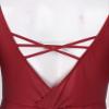 ACSUSS Women Shiny Metallic Unitard Short Sleeve Footless Zentai Suit Ballet Leotards Dancewear Burgundy X-Large view 4