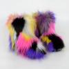 Gegefur Girls Boys Kids Faux Fur Boots Furry Fuzzy Fluffy Warm Winter Snow Boots Flat Shoes Outdoor (Style-7, 12) view 2