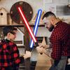 Light Up Saber with FX Sound, Light Sabers for Kids, Retractable Light Swords Gifts Set for Boys Girls Birthday, Christmas, Halloween Parties, 7 Colors LED Glow in The Dark Toy for Kids Adult Black view 3