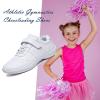 DADAWEN Youth Girls White Cheerleading Shoes Athletic Training Tennis Sneakers Competition Cheer Shoes White US Size 3 M Big Kid view 2