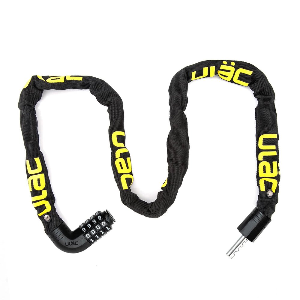 ULAC Steel Kombat Bike Chain Lock Combo, Security, Heavy-Duty, Anti-Theft Steel Chain Lock for Bicycle, Motorcycle, Door, Fence (7mm x 100cm) (Black)