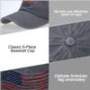 American Flag Hat, Vintage Distressed Cotton Dad Hat Baseball Cap USA Adjustable Patriotic Hat for Men Women Grey view 4