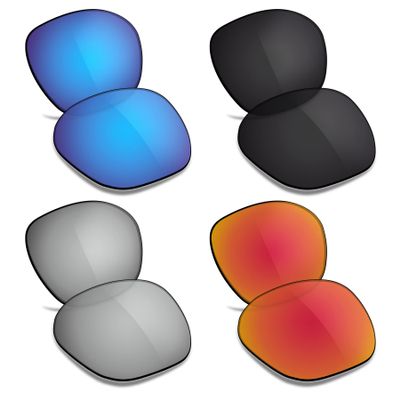 TRUSHELL Polarized Replacement Lenses for Oakley Overtime OO9167 Sunglasses -Ocean Blue+Black+Silver+Fire Red
