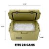 Dometic Patrol 35L Insulated Hard Cooler, Olive, Ice Chest and Passive Cool Box, Fits 28 Cans view 2