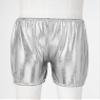 easyforever Kids Girls Basic Stretchy Sports V-Front Booty Short Boy-Cut Bottom Ballet Dance Yoga Hot Pants Underwear Silver Shiny Metallic 9-12 Years view 4