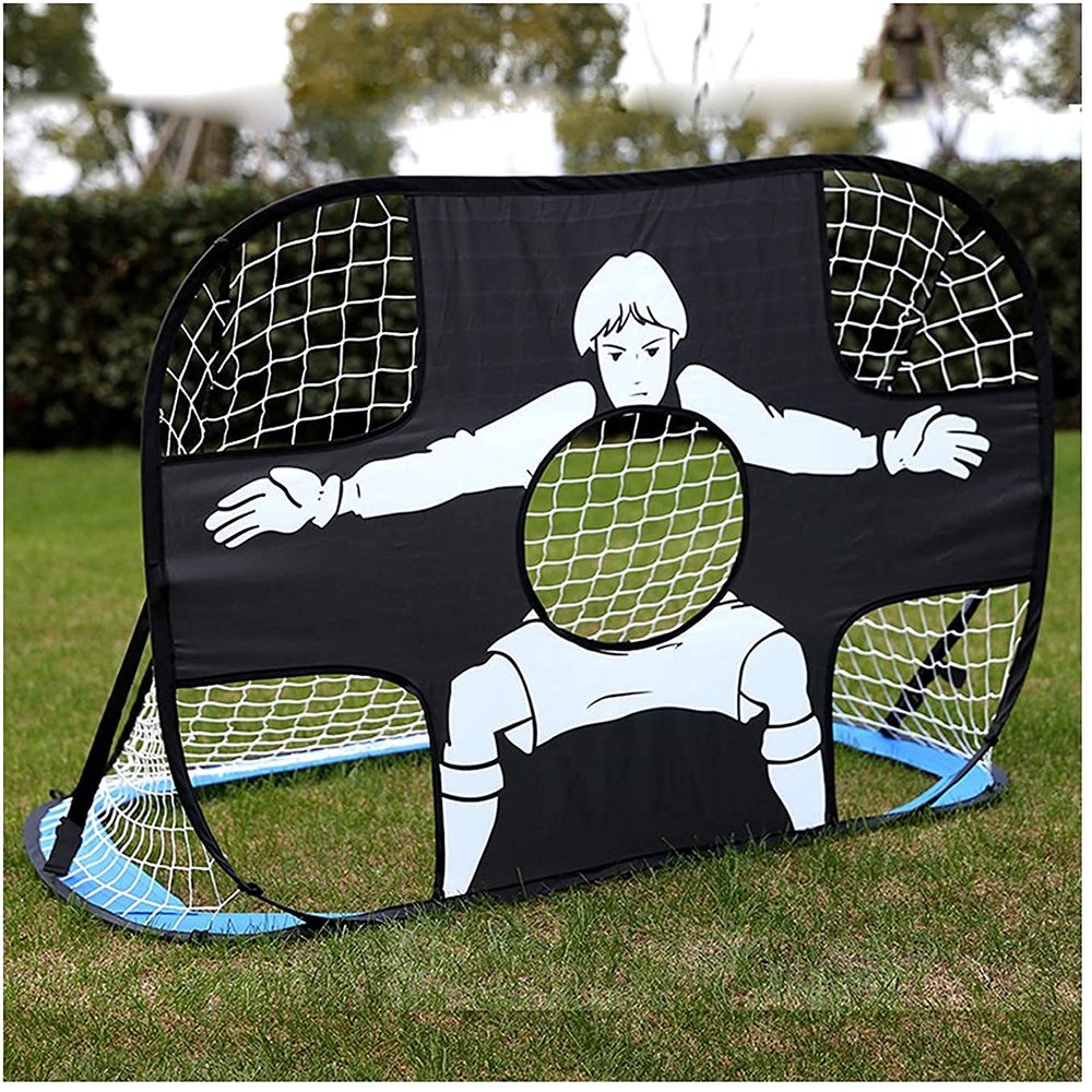 LSDRALOBBEB Mini Soccer Goal Portable Soccer Net Pop Up Goal Nets Folding Portable Kids Football Goal Outdoor Garden 2 in 1 Pop-Up Football Goal 1115