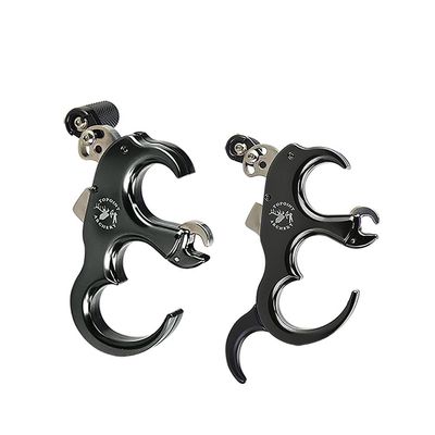 SHARROW Bow Release Aid 3/4 Fingers Automatic Archery Release Aluminium Alloy Thumb Trigger for Compound Bow Accessory (Black)