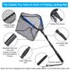 LBW Collapsible Rubber Fishing Net with Telescoping Handle, Folding Kayak Net for Freshwater or Saltwater, Portable Floating Landing Net for Trout, Catfish, Bass view 2