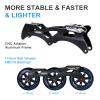 Inline Skates, 3 Wheels 110mm Roller Skates Blades for Adult Women Men, Professional Outdoor Fitness Inline Speed Skates for Unisex (Black & Blue) Men10-11/Women11-12/29.5cm view 2