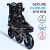 Inline Skates, 3 Wheels 110mm Roller Skates Blades for Adult Women Men, Professional Outdoor Fitness Inline Speed Skates for Unisex (Black & Blue) Men10-11/Women11-12/29.5cm view 3