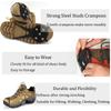 2 Pair Non-Slip Ice Snow Spikes for Walking,Universal Snow Traction Cleats for Shoes,Boot,Durable 5 Steel Ice Shoes Grips-L Size view 4