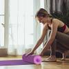 QMKGEC Yoga Mat 1/3" (8mm) Thick Non-Slip, Women Men Fitness & Exercise Mat, 72"Lx24"W Eco-Friendly TPE Workout Mat with Carrying Strap for Yoga, Pilates, Home Gym, Floor Exercises view 4