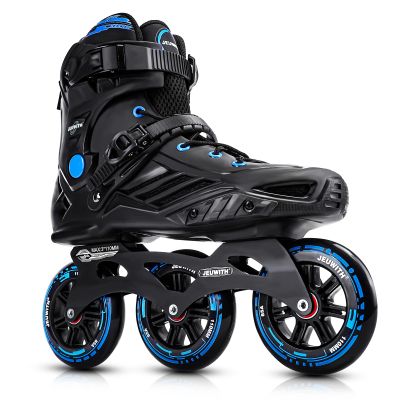 Inline Skates, 3 Wheels 110mm Roller Skates Blades for Adult Women Men, Professional Outdoor Fitness Inline Speed Skates for Unisex (Black & Blue) Men9.5/Women10.5/28.5cm