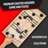 HELLO PAPAYA Foldable Fast Sling Puck Game with Chess Board and Checkers Board, Tic Tac Toe. Wooden Air Hockey Family Night,Table Games Gifts for Adults and Kids view 3