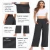 TARSE Womens Plus Size Pants Elastic Waist Yoga Pants Comfy Lounge Pajama Flowy Pants Pockets Sweatpants(Darkgray,3XL XXXL) view 4