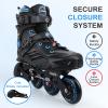 Inline Skates for Women Men, Outdoor Street Blades Roller Adult Male Female, Professional Fitness Roller Skates Blades for Unisex (Black&Blue) Men7.5/Women8.5/27cm view 2