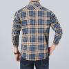 QWENTMTNTY Mens Flannel Plaid Shirts Soft Fleece Lined Long Sleeve Thermal Warm Shacket Jacket Button Down Shirts Outerwear Blue view 3