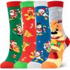 Dsia Zamur Christmas Socks for Kids Boys Girls + Gift Box, 4 Pack Novelty Crazy Santa Claus Crew Socks 4-7 Years view 1