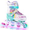 SULIFEEL Rainbow Unicorn Adjustable Inline Skates for Girls Boys and Kids with All Illuminating PU Wheels for Outdoor and Indoor Beginner Skates Medium view 1