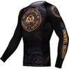 Hardcore Training Glima Men's Rash Guard Compression Long Sleeve MMA No-Gi Tight BJJ Grappling Base Layer Fitness Black/Orange view 3