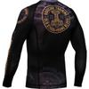 Hardcore Training Glima Men's Rash Guard Compression Long Sleeve MMA No-Gi Tight BJJ Grappling Base Layer Fitness Black/Orange view 4