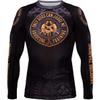 Hardcore Training Glima Men's Rash Guard Compression Long Sleeve MMA No-Gi Tight BJJ Grappling Base Layer Fitness Black/Orange view 1