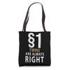 $1 Twins Are Always Right Twin Tote Bag view 1