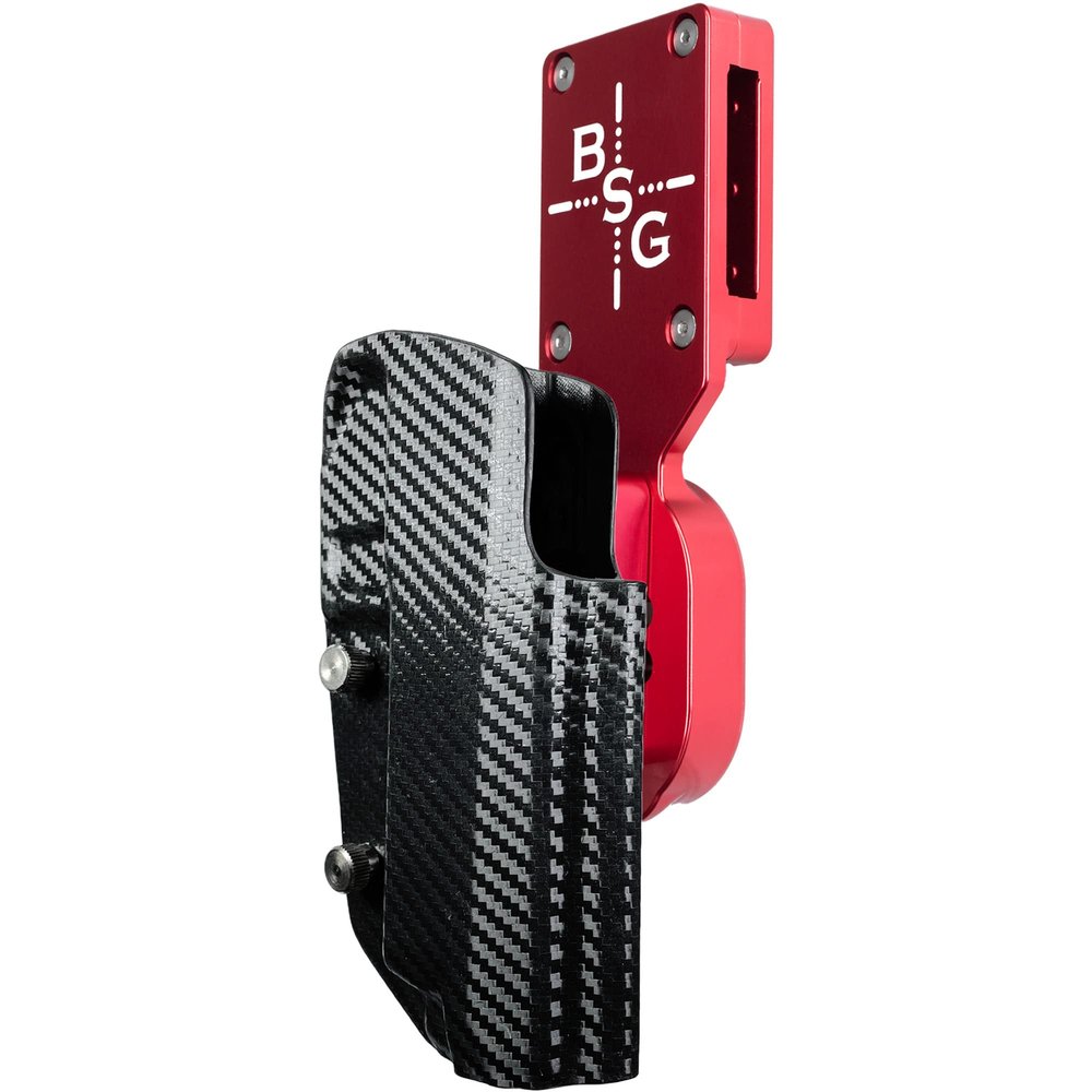 Black Scorpion Gear Pro Heavy Duty Competition Holster fits Canik SFT (Left-Hand Draw, Red/Carbon Fiber)