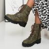 Bcshiye Women's Chunky Heel Ankle Booties Round Toe Ankle Boot Side Zipper Buckle Straps Short Combat Boots for Women view 2
