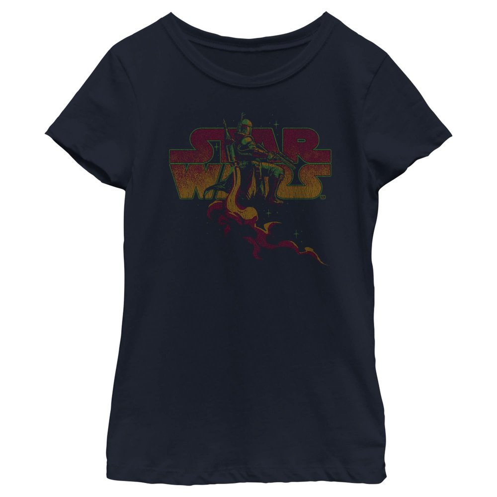 Fifth Sun girls Book of Boba Fett Logo Fett Short Sleeve Tee T Shirt, Navy Blue, X-Small US
