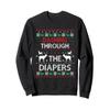 Dashing Through Diapers Funny Christmas Parents Ugly Xmas Sweatshirt view 1