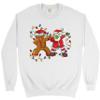 Tee Hunt Gingerbread Man and Santa Claus Dab Dance Sweatshirt Merry Christmas Crewneck White Small view 1