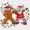 Tee Hunt Gingerbread Man and Santa Claus Dab Dance Sweatshirt Merry Christmas Crewneck White Small view 3
