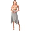 Fashionazzle Women's Flowy Handkerchief Hemline Midi Skirt (as1, Alpha, x_l, Regular, Regular, WS01-H.Grey) view 3