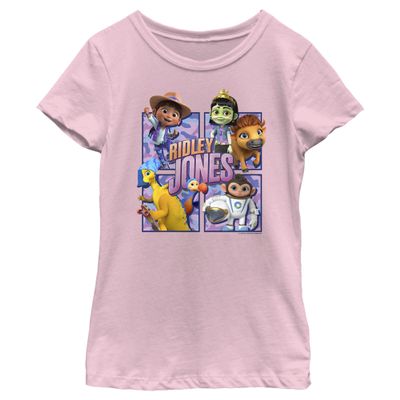Fifth Sun Jones Ridley Boxes Girls Short Sleeve Tee Shirt, Light Pink, X-Large