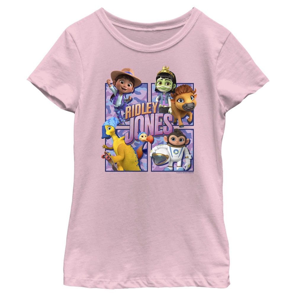 Fifth Sun Jones Ridley Boxes Girls Short Sleeve Tee Shirt, Light Pink, X-Large