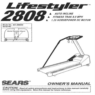 Owner Manual 107465 Works W Life Styler 2808-831.298550 Treadmill