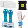 LEVIERO Gymnastics Grips Set Narrow Nippers, Grips for Gymnastics Girls, Dowel Grips with Soft Leather, Hook and Loop Wrist Straps, and Adjustable Finger Holes, for All Ages - (Aqua, 00) view 1