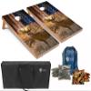 Tailgating Pros Cornhole Board Set w/Bean Bags and Carrying Case - 4'x2' Corn Hole Toss - Tournament and Lightweight Options - Optional LED Lights (Deer/American Flag) view 1