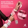 LEVIERO Gymnastics Grips Set Narrow Nippers, Grips for Gymnastics Girls, Dowel Grips with Soft Leather, Hook and Loop Wrist Straps, and Adjustable Finger Holes, for All Ages - (Pink, 1) view 3