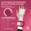 LEVIERO Gymnastics Grips Set Narrow Nippers, Grips for Gymnastics Girls, Dowel Grips with Soft Leather, Hook and Loop Wrist Straps, and Adjustable Finger Holes, for All Ages - (Pink, 1) view 4