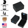 Iconikal Earring Necklace Bracelet Jewelry Gift Box, Black With Blue Ribbon, 2-Pack view 3