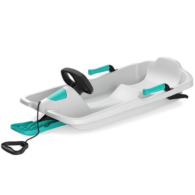 Gizmo Riders - Snow Sleds for Kids and Toddlers - Toboggan Style, Bobsled with Wheel and Brakes, Easy Snap Together Assembly, Anti-Slip on Plastic Seat, Ages 3+, 110 lbs
