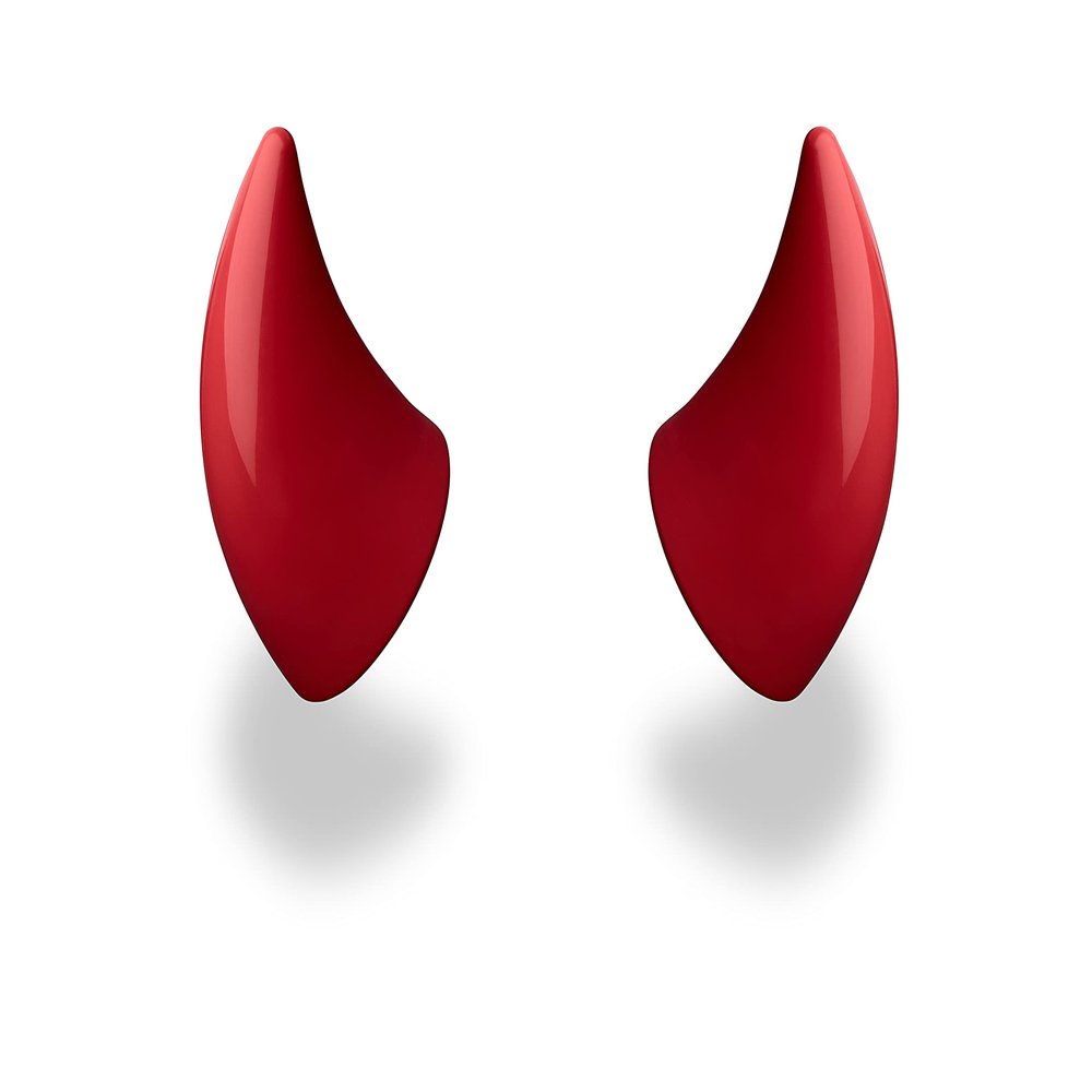 Helmet Flair MagNeatOhz Small Red Devil Horns for Helmet | Made in USA | Magnetic & Interchangeable Horns for Motorcycle, Bike & Ski Helmets - Pair