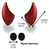 Helmet Flair MagNeatOhz Small Red Devil Horns for Helmet | Made in USA | Magnetic & Interchangeable Horns for Motorcycle, Bike & Ski Helmets - Pair view 3