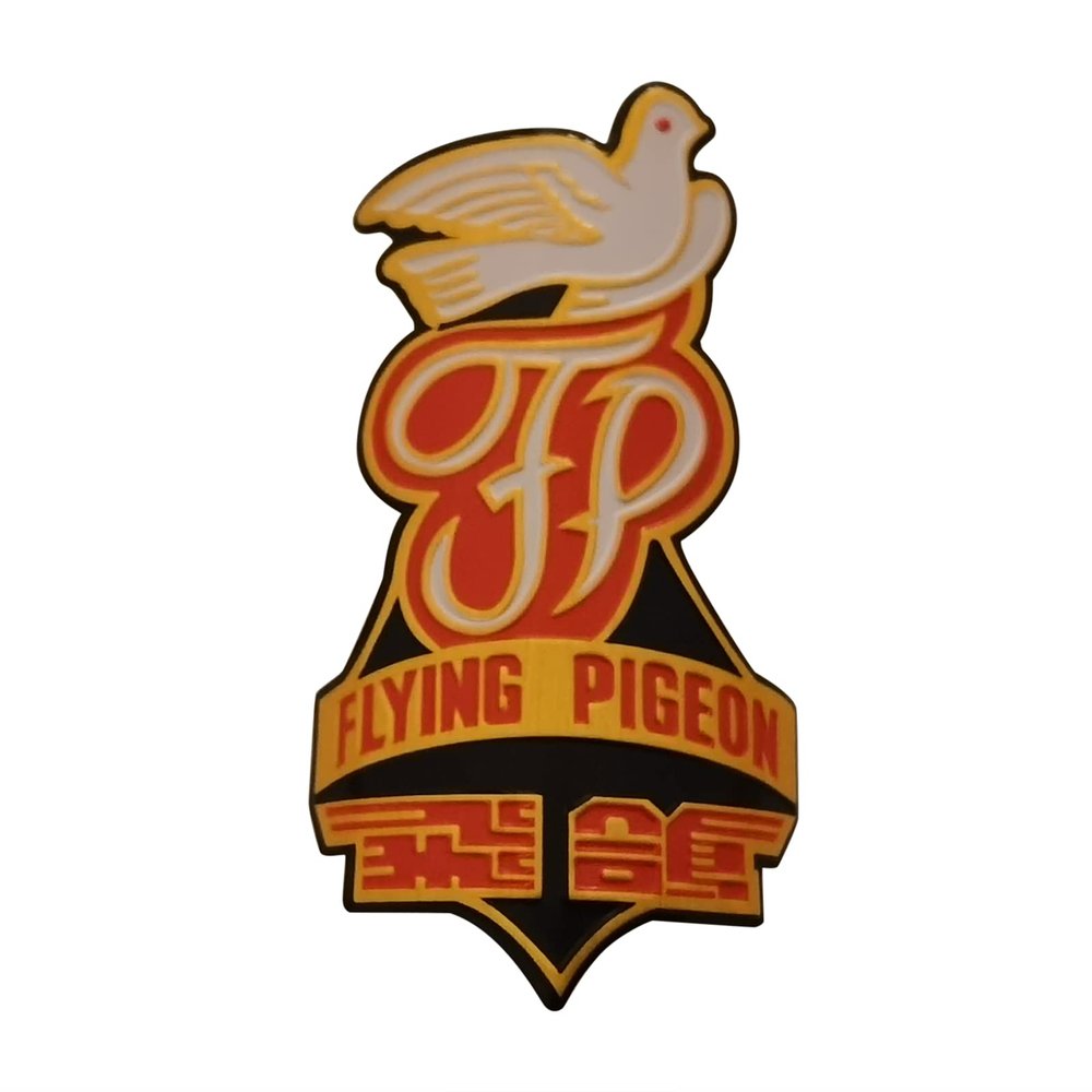 Gepinke Phoenix Bike Badge Ralei-gh Bicycle Head Sign Bike Sticker Metal Waterproof Modified Car Personality Fashion Label (Flying Pigeon)