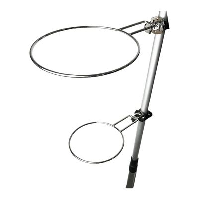 MARINE CITY Fender Holder Stainless Steel with UV-Resistant Clamps, Adjustable Mount for 7/8" to 1-1/4" Rails, Fits 9" Fenders, Ideal for Boats, Yachts, Kayaks (Pack of 1)