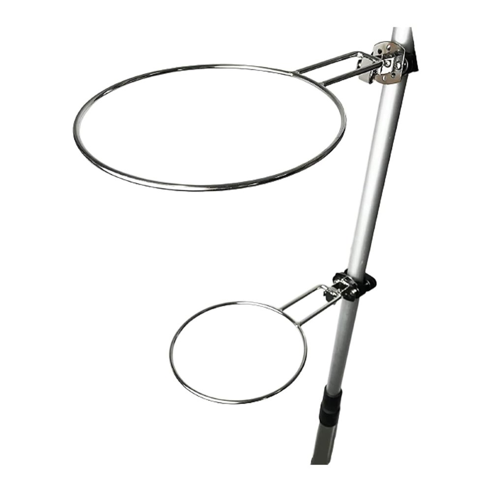 MARINE CITY Fender Holder Stainless Steel with UV-Resistant Clamps, Adjustable Mount for 7/8" to 1-1/4" Rails, Fits 9" Fenders, Ideal for Boats, Yachts, Kayaks (Pack of 1)