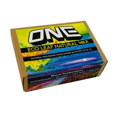 One Mfg Eco Leaf Natural Warm Temperature Snowboard & Ski Wax 100g - Hot Wax or rub on Warm Temperature