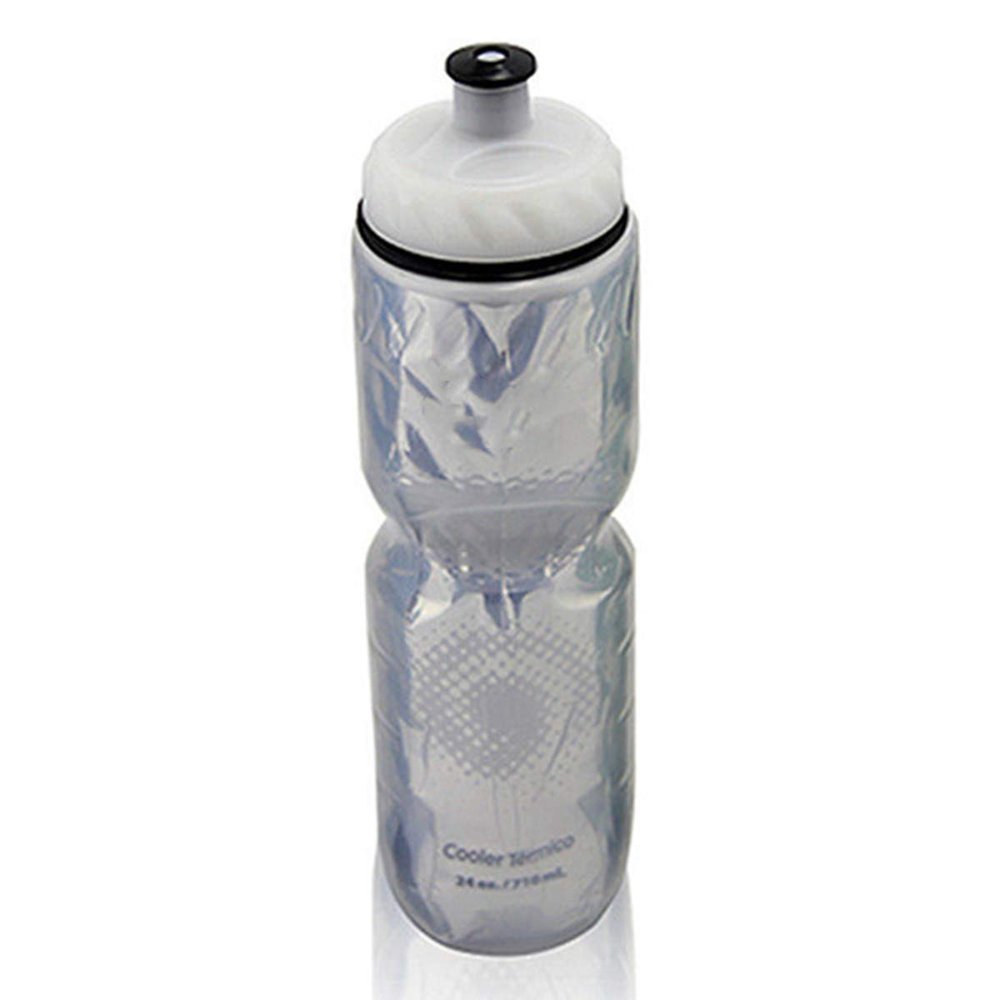 710ML Bicycle Water Bottle Outdoor Dual Layer Thermal Keeping Sport Bottle Hot Cold Water Cycling Water Bottle Cycling Equipment (white)